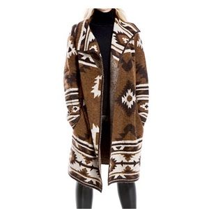 Max Studio Brown and Black Open Front Cardigan Size XS